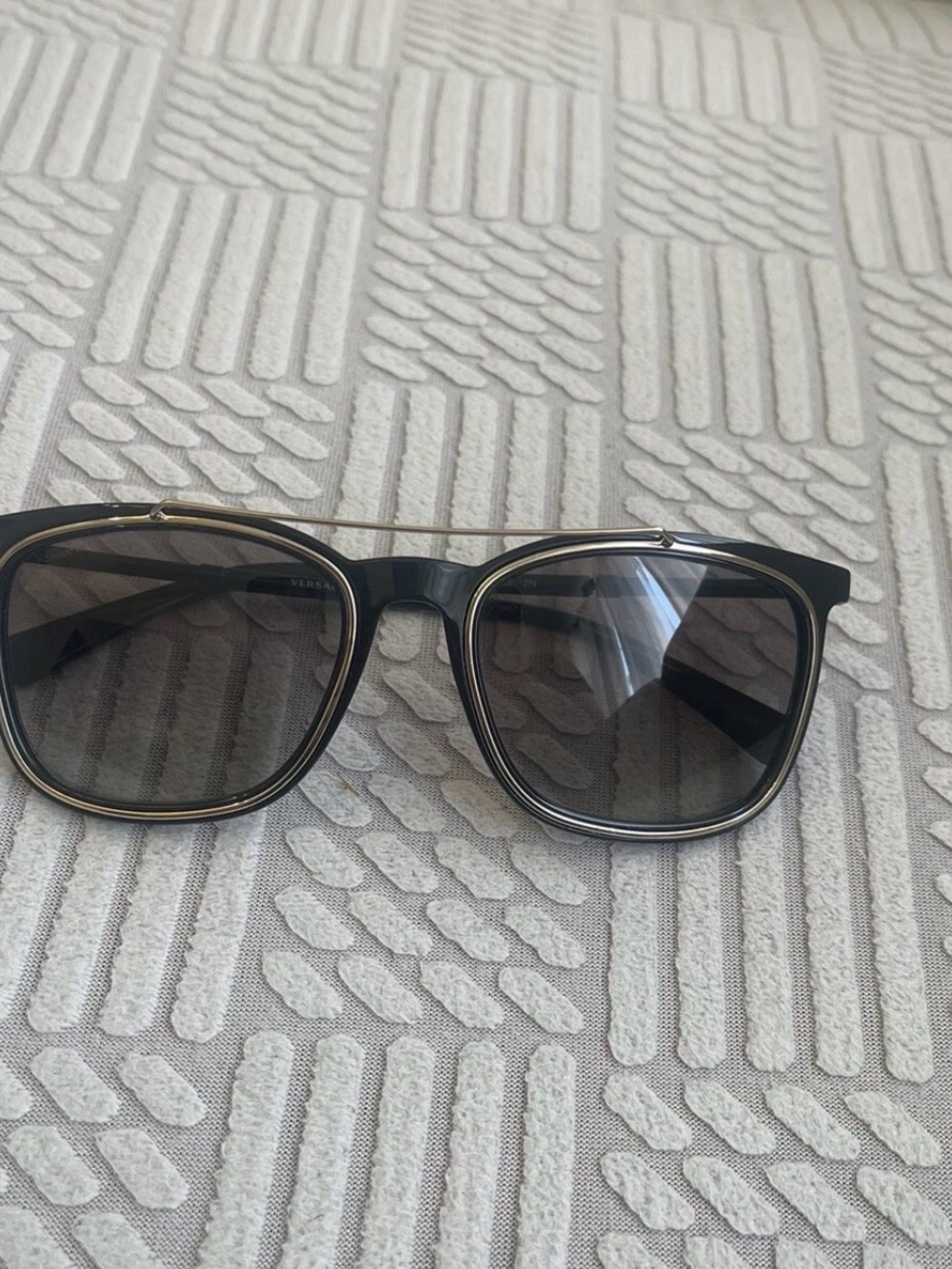 Authentic Versace Men's Square Sunglasses VE4335 Black Gold Frame 56mm Italy